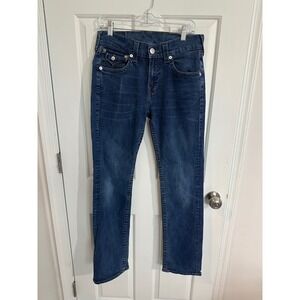 True Religion Women's Dark Wash Denim Jeans Size 32 Straight Leg